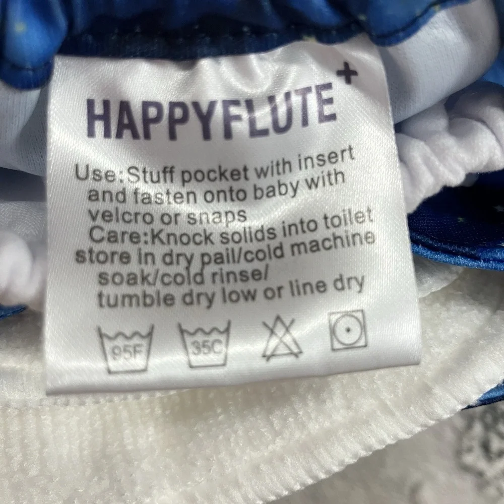 HappyFlute‎ Cloth Diaper Lot 4 Pocket Diapers Wet Bag Reusable NWOT